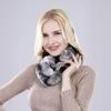 New Winter Natural Rex Rabbit Fur Ring Scarf Women Warm Real Rex Rabbit Fur Mufflers Russian Lady Genuine Rex Rabbit Fur Scarves