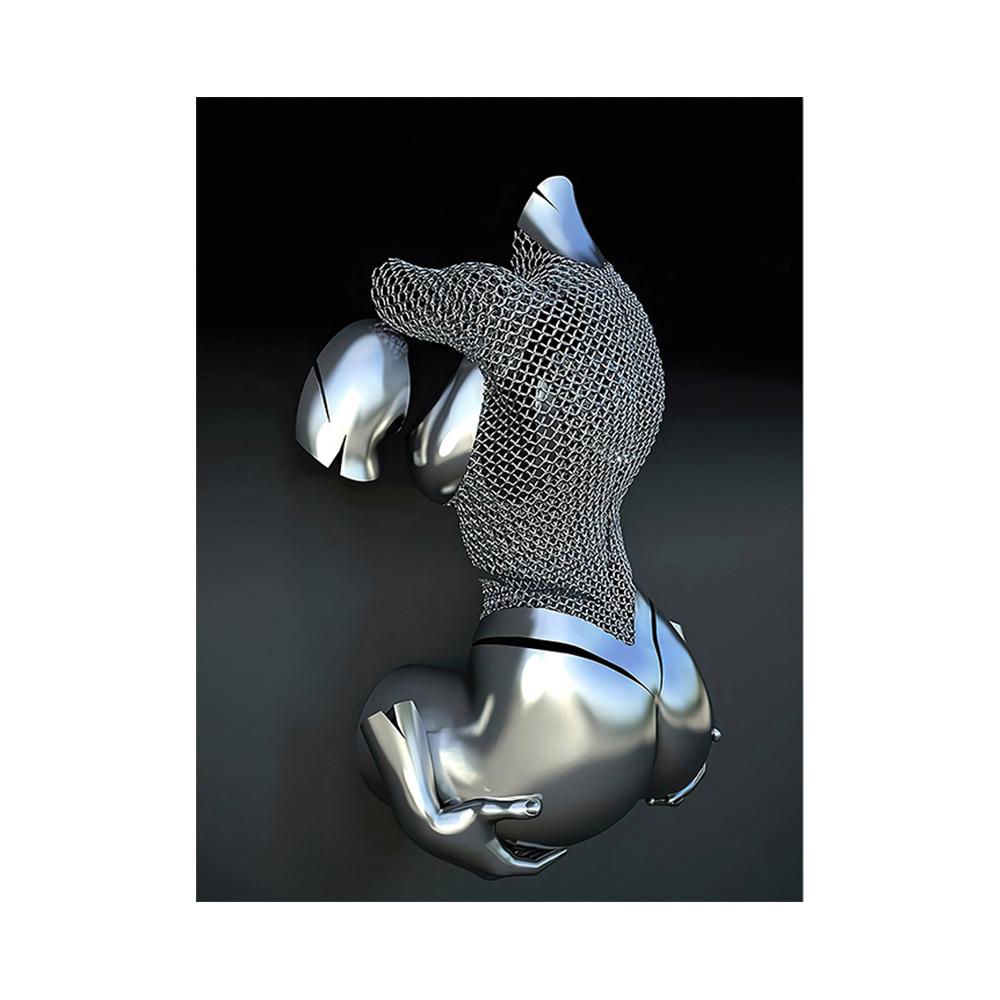 Абстрактная металлическая фигура, скульптура, настенный художественный постер, современный минималистский поцелуй, статуя, фреска, украшение комнаты, холст, живопись, Куадрос