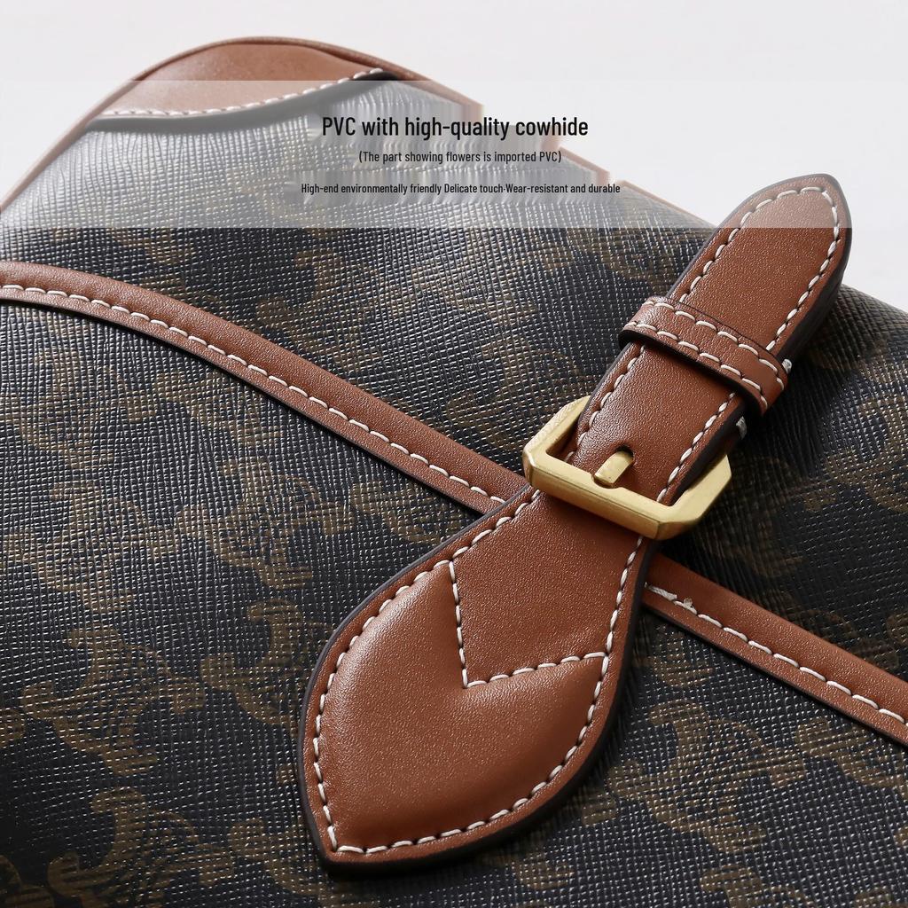 Женская кожаная сумка-багет Arc de Triomphe, носимая под мышкой - Модель 2025 года, бывшая в употреблении