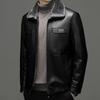 Куртка из натуральной кожи для мужчин, кожаная куртка для папы среднего возраста, мужская бархатная повседневная куртка из овчины, все в одном