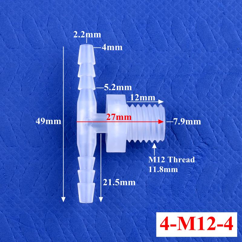 10Pcs/lot M6~M12 Male Thread Tee Connector 2~10mm 3-Ways Connectors Aquarium Tank Hose Pagoda Joints Air Pump Adapter Garden Water Pipe Joint