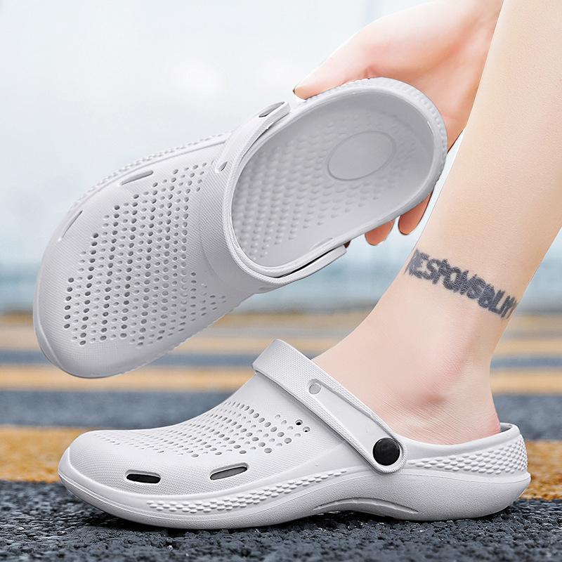 Туфли с дырками, мужская летняя одежда, наступающая на дерьмо, мягкая подошва, нескользящая и износостойкая, с большой головой, пляжная обувь, многоцелевые крутые тапочки