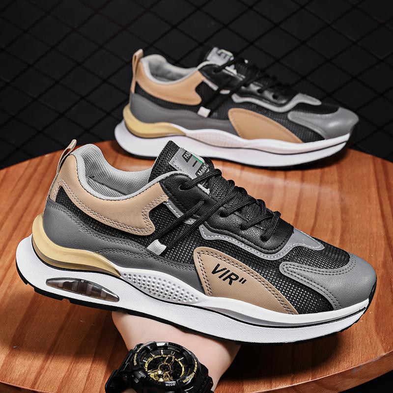 Men Shoes Autum Winter Striped Design High Top Casual Fashion Leather Chunky Sneakers Increased Platform Running Shoe