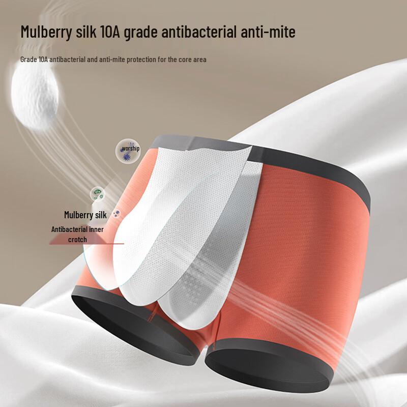 MaoRen Men's Ice Silk Breathable Antibacterial Boxer Briefs (3-Pack)