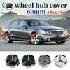 C200 E300 Горячие 2026 Для Benz 4 шт. 60 мм Автомобильный стайлинг Крышки центральных колпачков ступицы колеса Запасные аксессуары Для Mercedes Benz B/C/E/S