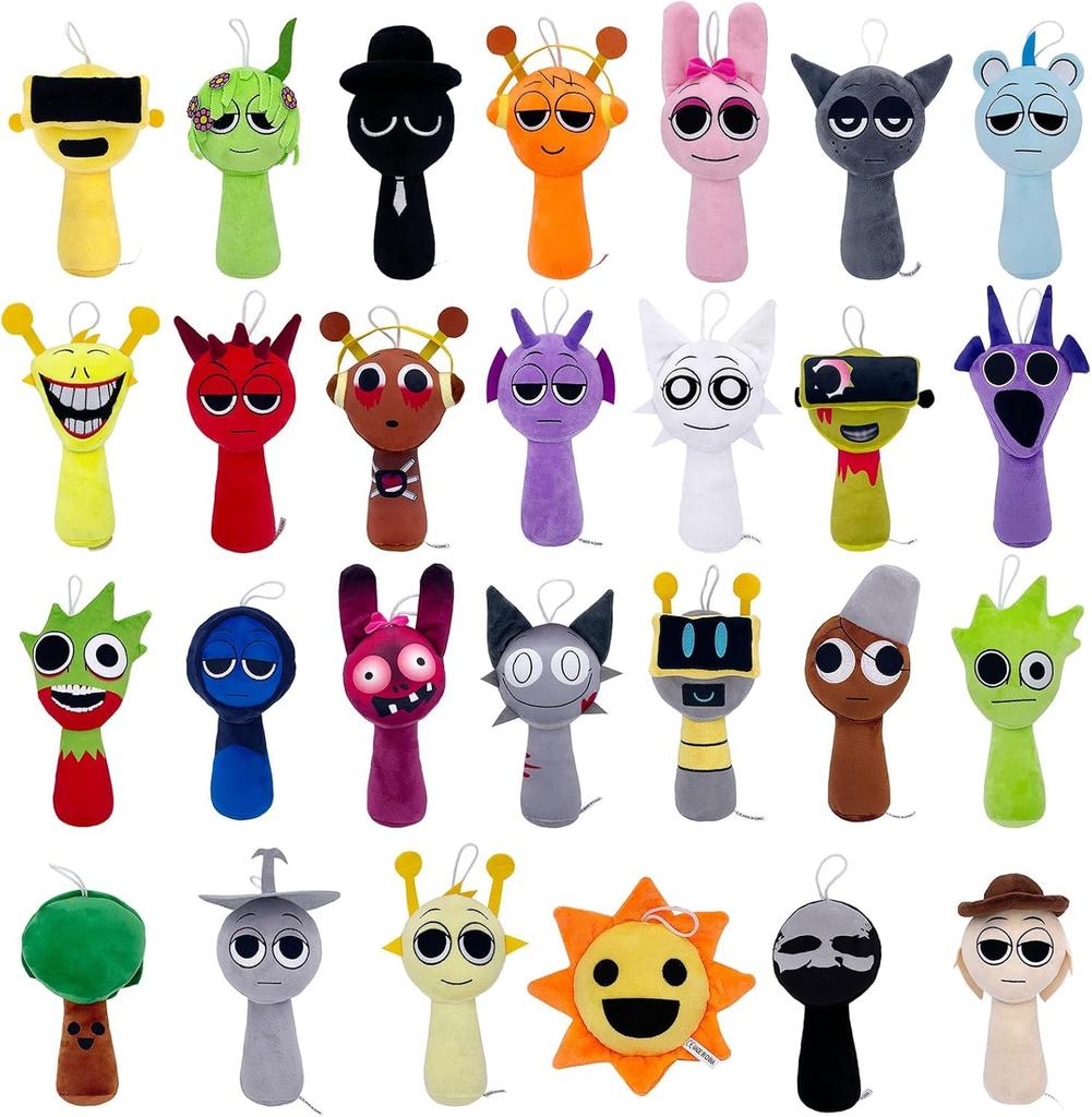 Sprunki Plush Toy 25CM Sprunki Stuffed Animal Doll Horror Game Plush Soft Stuffed Animal Pillow Figure Doll Christmas Birthday Gift for Adults Kids
