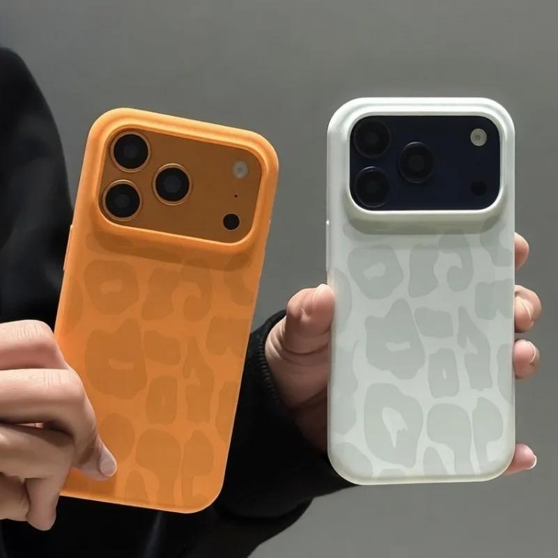 Ins Leopard Pattern Liquid Silicone Case For iPhone 17 11 12 13 14 15 16 Pro Max Plus Air Soft Camera Control Button Soft Cover