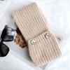 Elegant Knitted Scarf with Functional Buttons for Daily Wear Fashion Crossed Neck Warmer Wrap Scarf for Women Windproof