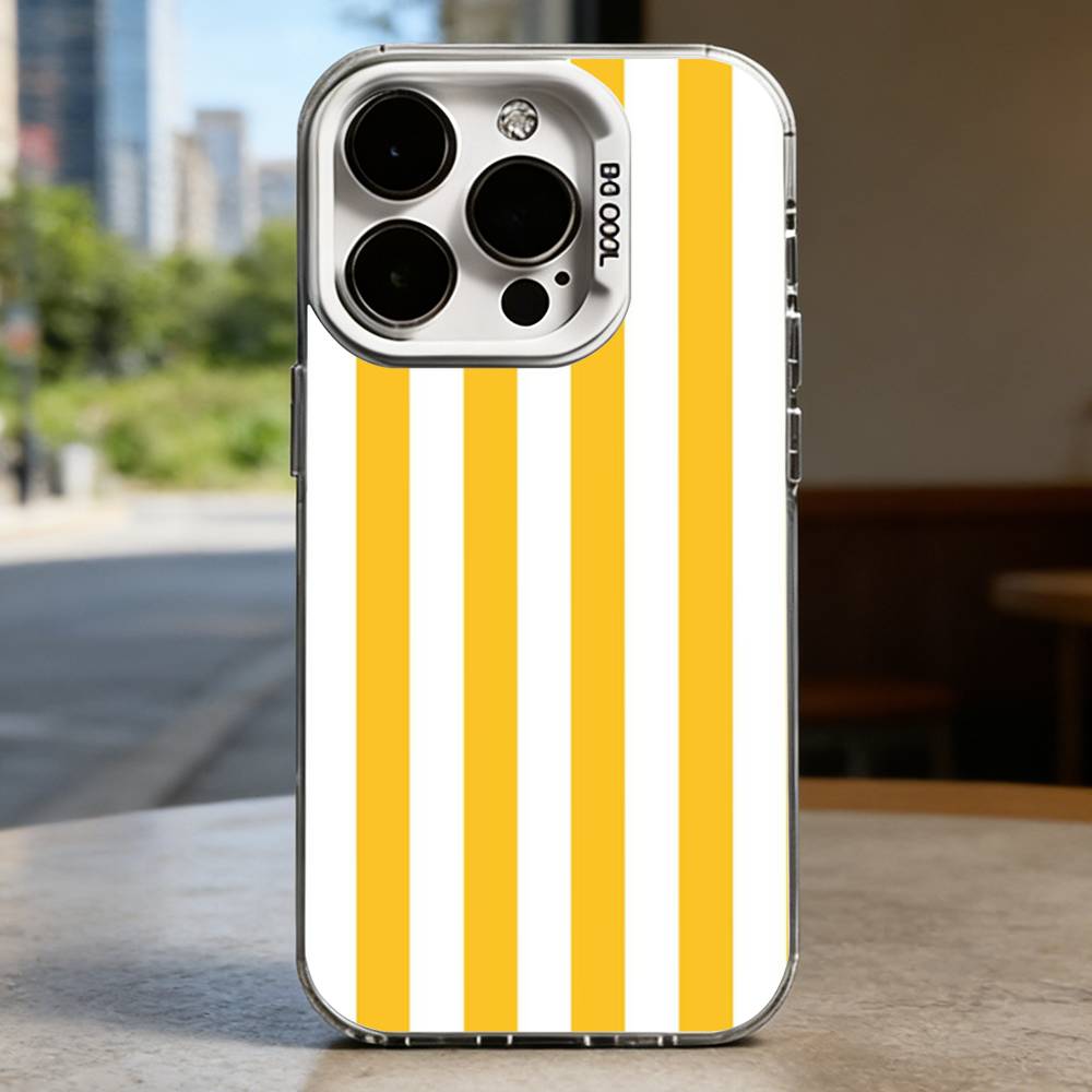 Colorful Striped Minimalist INS Couple Lichee White Shockproof Phone Case For iPhone 16,15,14,13,12,11,Pro,XS,Max,Plus,Mini,SE