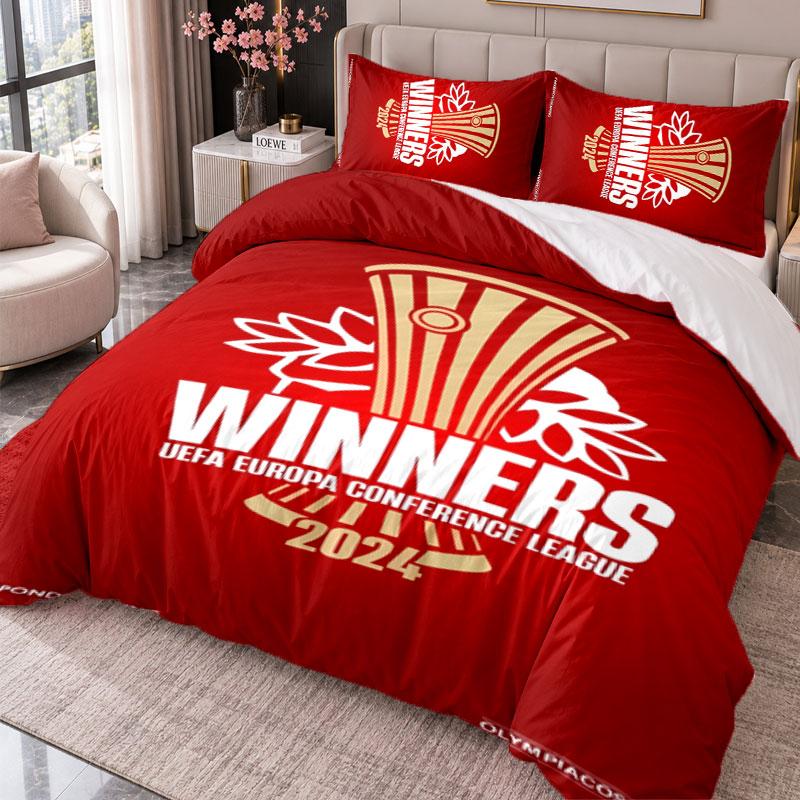 Olympiacos 3Pcs Bedding Set Duvet Cover With Two Pillowcases For Bedroom Home Decoration