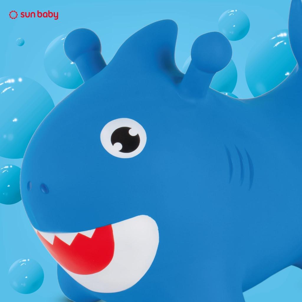 Duży Gumowy Skoczek Dla Dzieci Rekin Baby Shark Niebieski Do Skakania Z Pompką, Zabawka Do Skakania