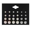 12-Piece Retro Pearl Stud Earring Set: European & American Minimalist Three-Color Collection