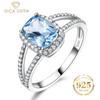 Genuine Sterling Silver Rings For Women Engagement Nano Sky Blue Topaz Ring Silver 925 Gemstones Jewelry
