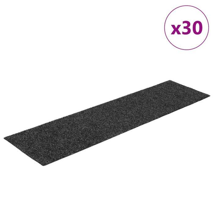VidaXL Self-adhesive Stair Treads 30 Pieces 76 X 20 Cm Anthracite Rectangular 3365729