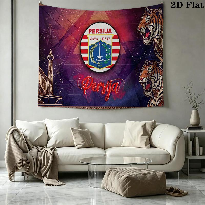 PERSIJA JAKARTA Wall Tapestry Aesthetic Wall Hanging Printed Fabric Blanket Decorative Tapestries for Bedroom Living Room Home Decor