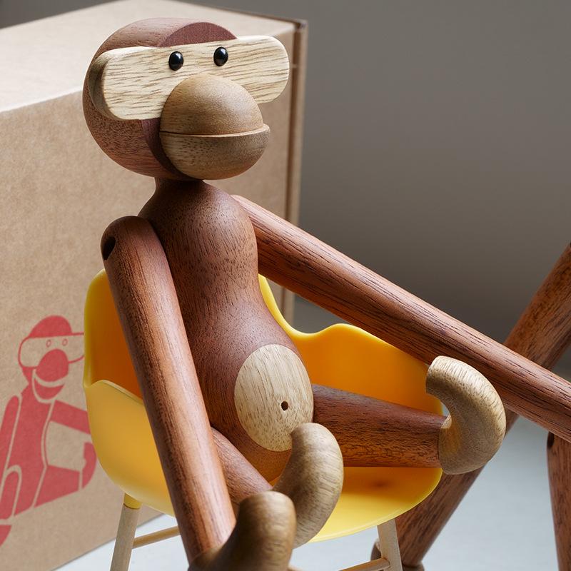 Valentines Day Gift Figurines Wood Monkey Art Ornaments Puppet Living Room Nordic Home Sofa Beside Decoration Wall Hangings Miniature Creative Gifts