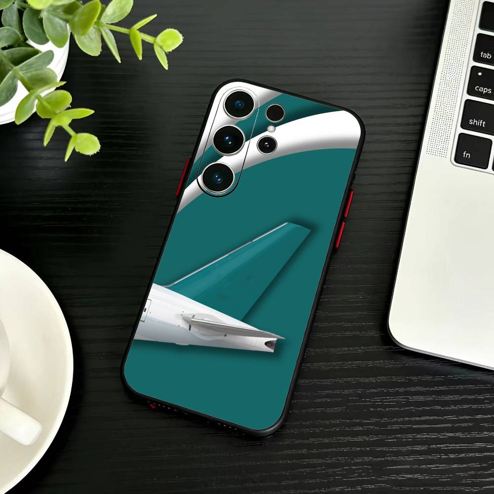 Чехол для телефона с рисунком самолета для Samsung S26, S25, S24, S23, S22, S30, S21, Ultra, Plus, FE 5G Черный Мягкий чехол