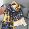 2024 Four Seasons Universal Thin Cotton And Hemp Sunscreen Silk Scarf Shawl Dual Purpose External Air Conditioning Room Neck Protection