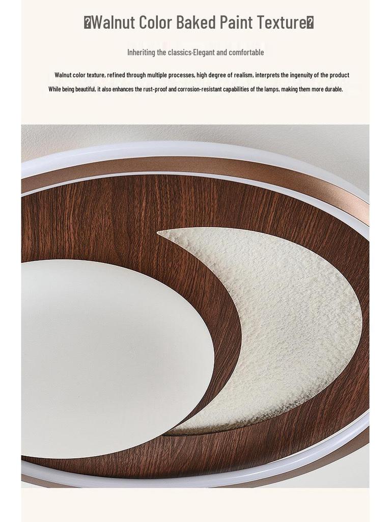 Walnut Ultra-Thin Full Spectrum Ceiling Light for Study Room, Living Room, or Bedroom