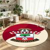 Southampton Football Printed Round Crystal Velvet Rug Soft Non Slip Floor Carpet For Bedroom Holiday Gift
