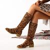 Leopard Women High Boots Sexy High Heels Autumn Suede Shoes  Trend Winter Fur Snow Boots Designer Dress Pumps Botas Mujer