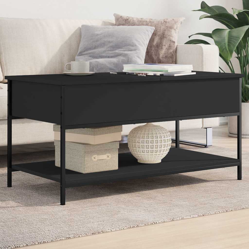 Coffee Table Black 100x50x50 cm Wood Based Material and Metal