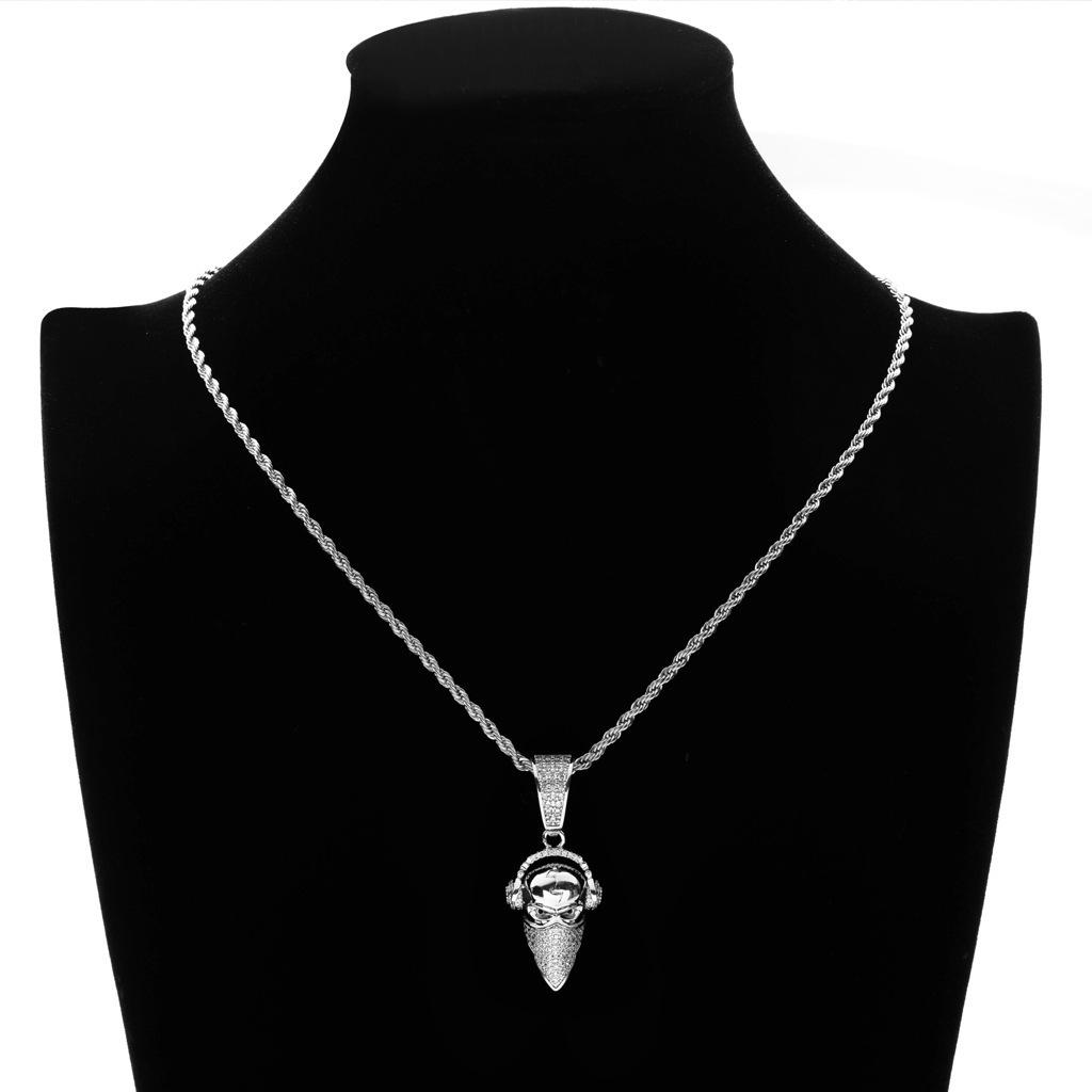 Европейские и американские трендсеттеры рэпа Цепочка на ключицу Маска Наушники Аватар крутого человека Подвеска