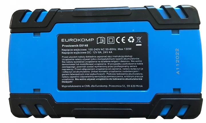 Prostownik Ładowarka Do Akumulatora Lcd 12V 24V 8A Funkcja Naprawy Aku.