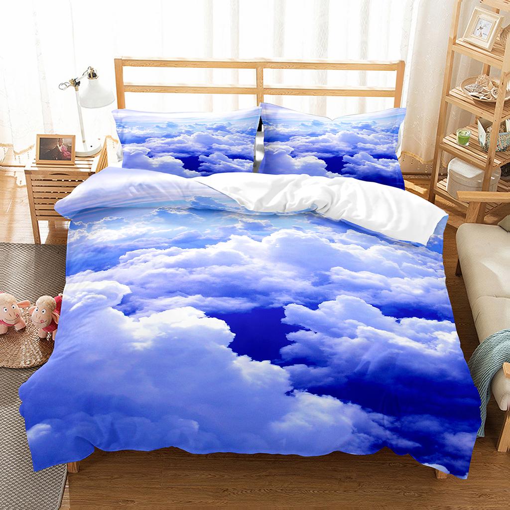 White Cloud Duvet Cover Collection Comforter Cover Twin Full King Size For Kids Teens Adults Bedroom Decor Bedding Collection With Pillowcase