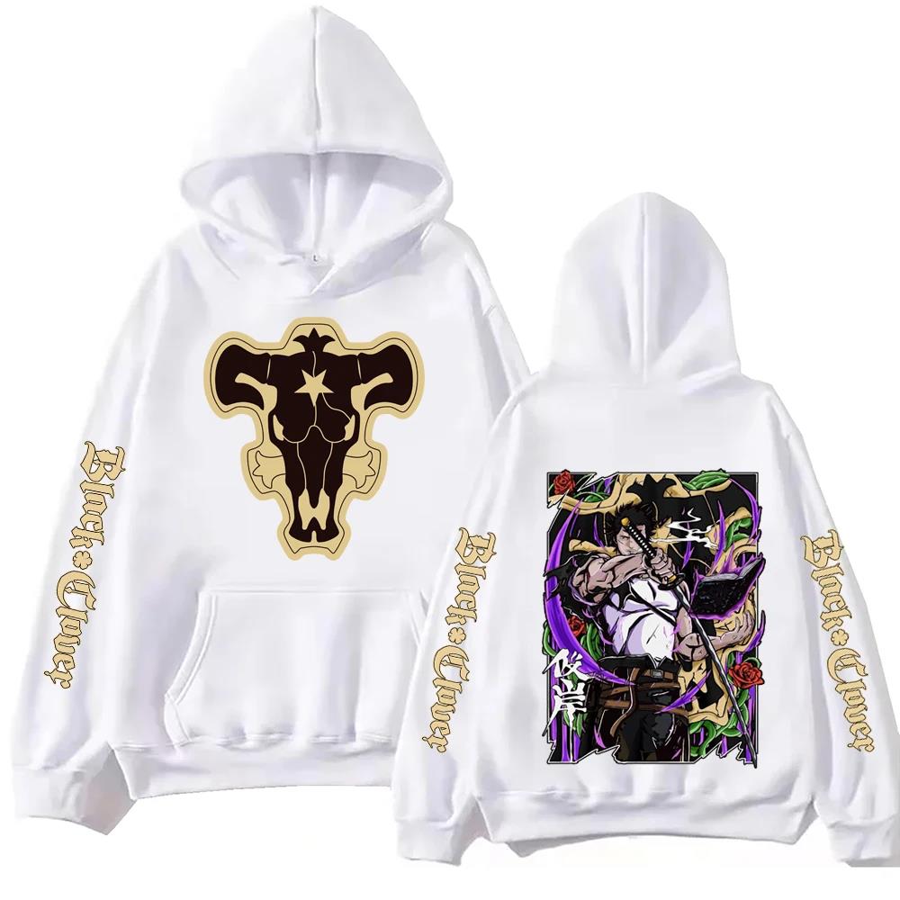 Manga Black Clover Yami Sukehiro Graphic Hoodies Oversized Hooded Vintage Hip Hop Long Sleeves Cotton Hoodie Men Women Clothes