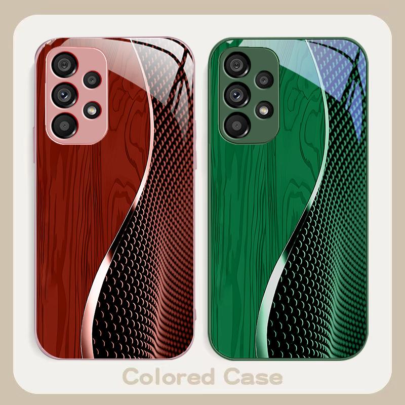 Сетка с текстурой дерева черная Для Samsung S8 S9 S10 20 U ltra S21 Pro S22 Plus S23 FE S24 Ultra 22 S25 Edge S25Ultra Стеклянный Чехол для Телефона