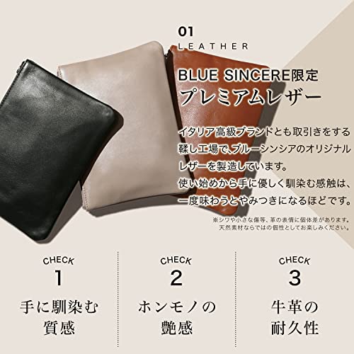 BLUE SINCERE натуральная кожаная косметичка для мелочей, идеально подходит для мужчин и женщин. Эта тонкая, стройная и компактная косметичка идеально подходит для макияжа, косметики или