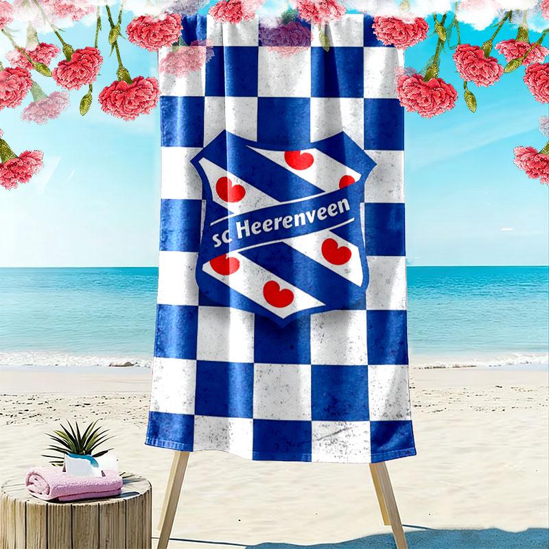 Пляжное полотенце с принтом SC Heerenveen, Большое мягкое быстросохнущее полотенце для пляжа, кемпинга, плавания