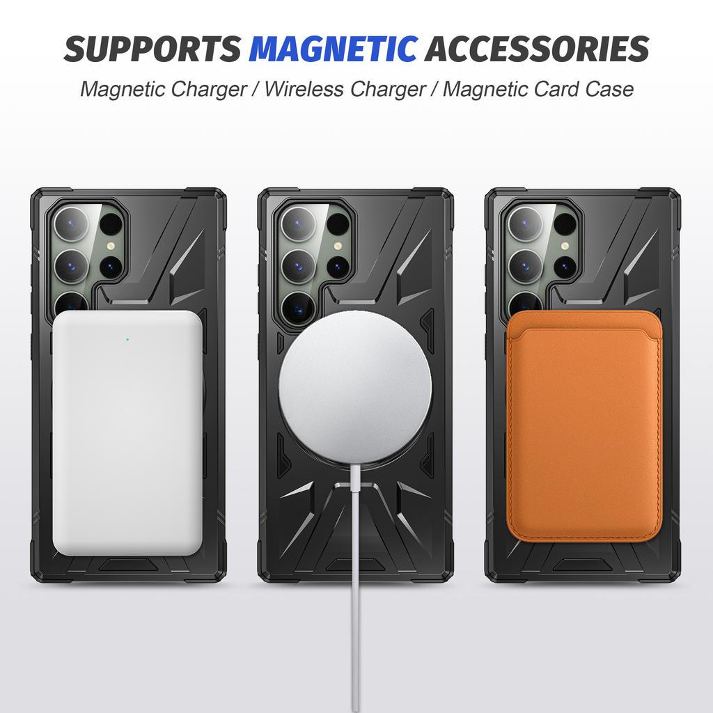 Armor 360 ° Rotating Bracket Magnetic Phone Case For Samsung Galaxy S24 S23 Ultra Plus S23FE Shockproof Protective Cover