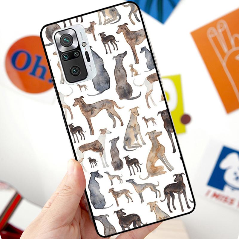 Чехол с борзыми для Xiaomi Redmi Note 12 Pro 11 8 9 10 Pro 9S 10S 11S 12S Redmi 12C 10C 9C 10A