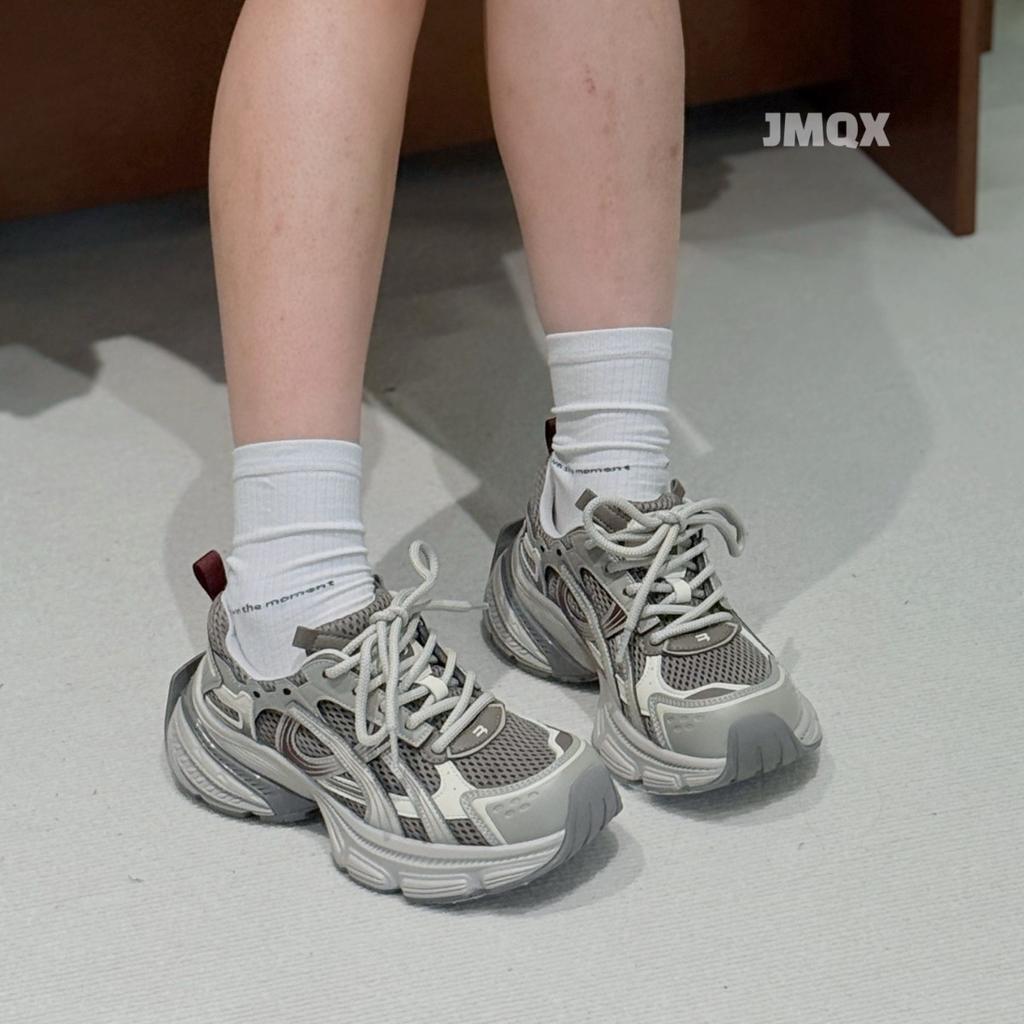 European Station Leather Daddy Shoes Women's Platform 2025 Autumn New Ins Trendy Breathable Mesh Versatile Casual Shoes Women