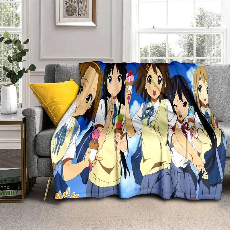 3D Кавайная Девочка K-ON Мультяшное Милое Лолита Одеяло, Мягкое Пледовое Одеяло для Дома Спальни Кровати Дивана Пикника Путешествия Покрывало Дети
