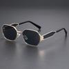 1pc Men's Gold Small Frame Wide Leg Metal Sunglasses Women's Summer Beach Travel Festival Essential Accessories