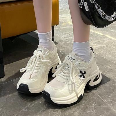 Мода Новый Стиль Женские Роскошные Кроссовки на Толстой Подошве Дизайнерские Повседневные Женские Дышащие Теннисные Туфли из Сетки Высокого Качества Вулканизированная Обувь