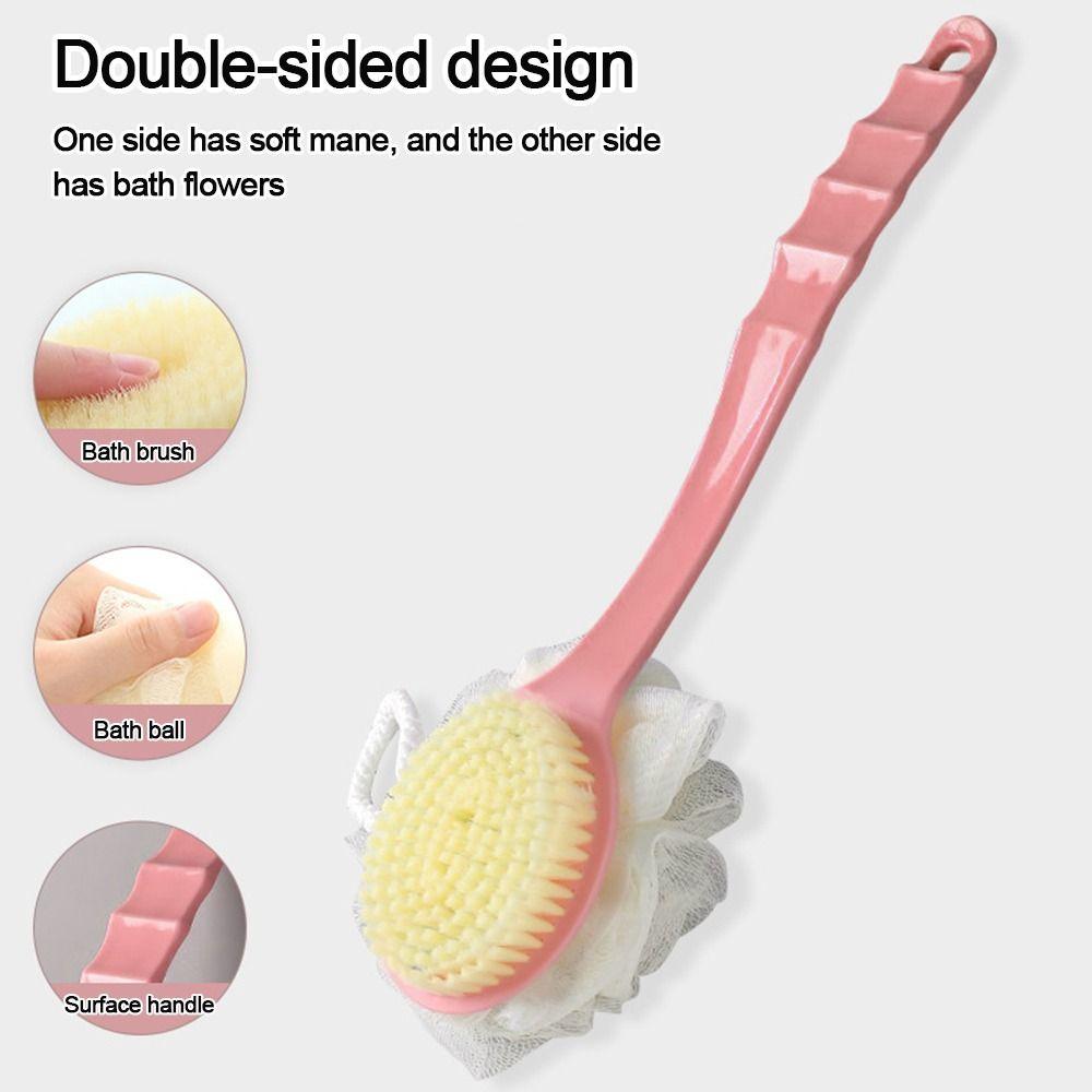 Gentle Long Handle Shower Massage Shower Brush Exfoliating Soft Bristle Bath Brush