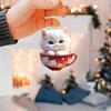 Рождественские украшения для елки Акриловый мультяшный животный подвесной талисман для зеркала заднего вида автомобиля 2D плоский кулон кошка/собака/медведь/кролик для елки Аксессуар для интерьера автомобиля