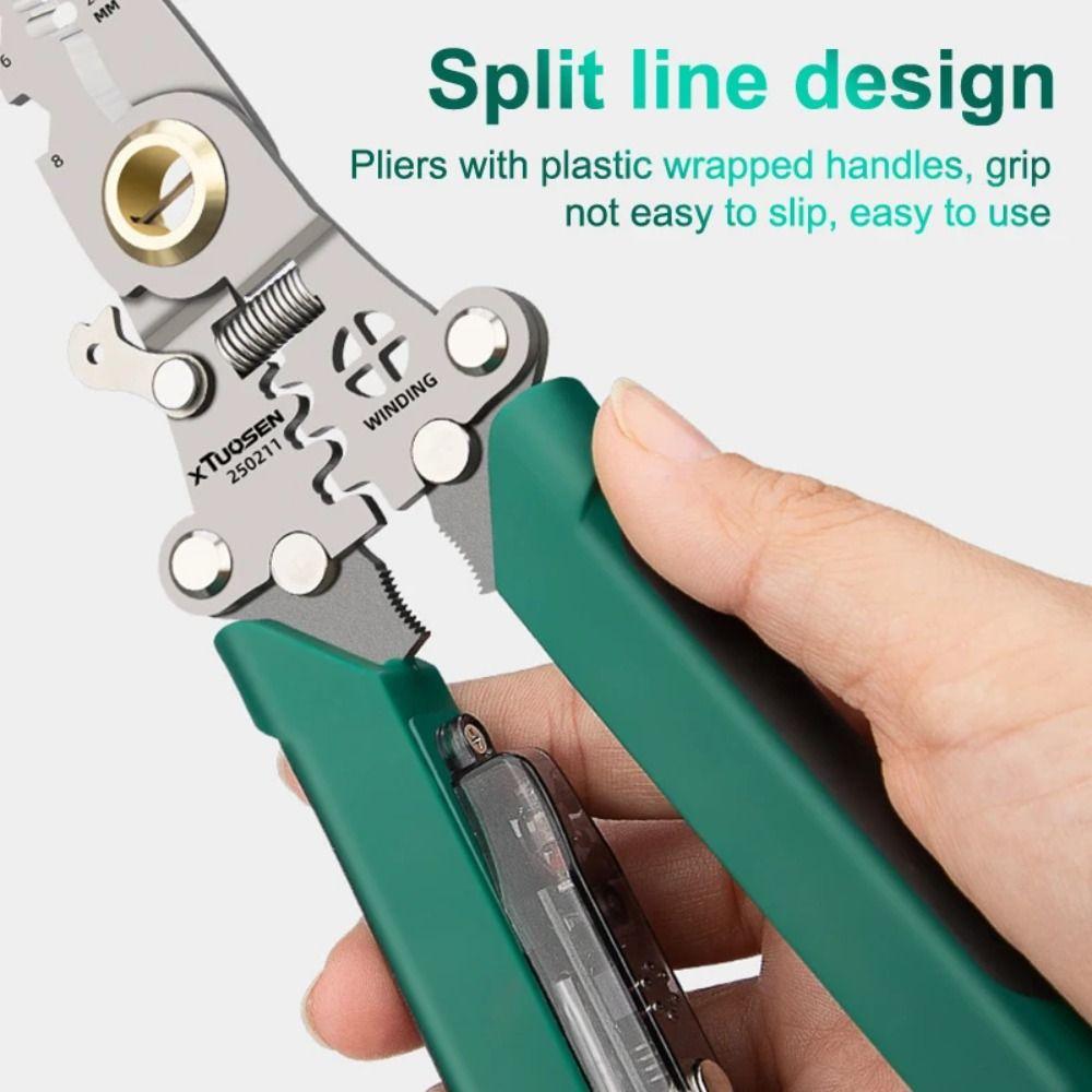Folding Electrical Test Pen Foldable Crimper Tool Stripping Pliers Wire Stripper Electrical Work