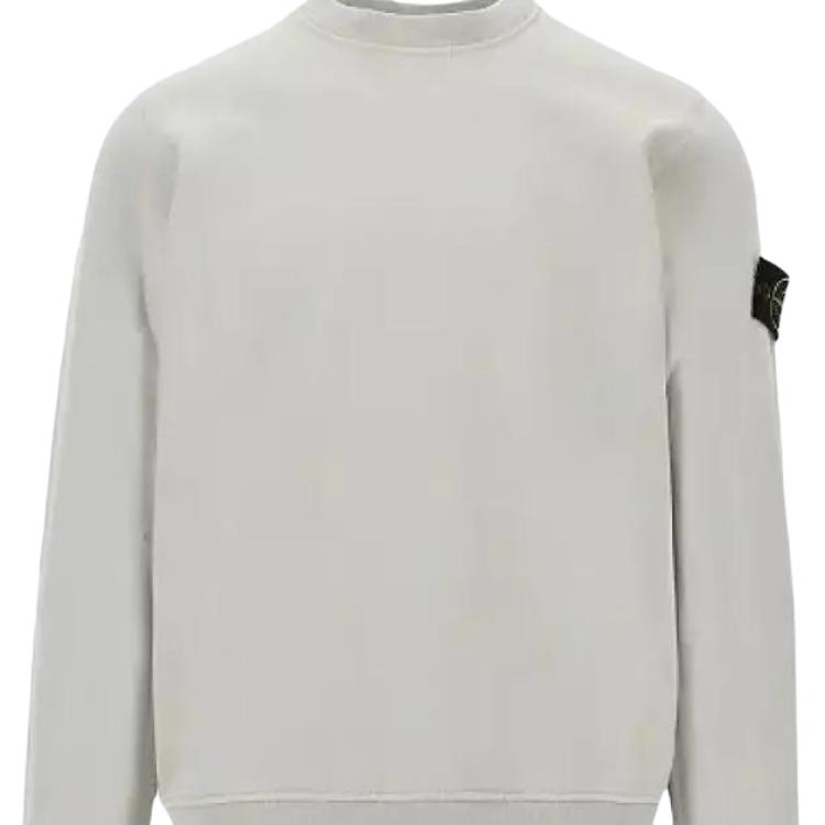 STONE ISLAND Логотип Свитшот с круглым вырезом в рубчик Мужские свитшоты L1S156100060S0051-V0061