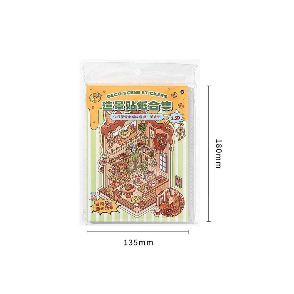 Decompression 3D Landscape Sticker Visual Stacking DIY Cabin Scene Sticker Children Gift