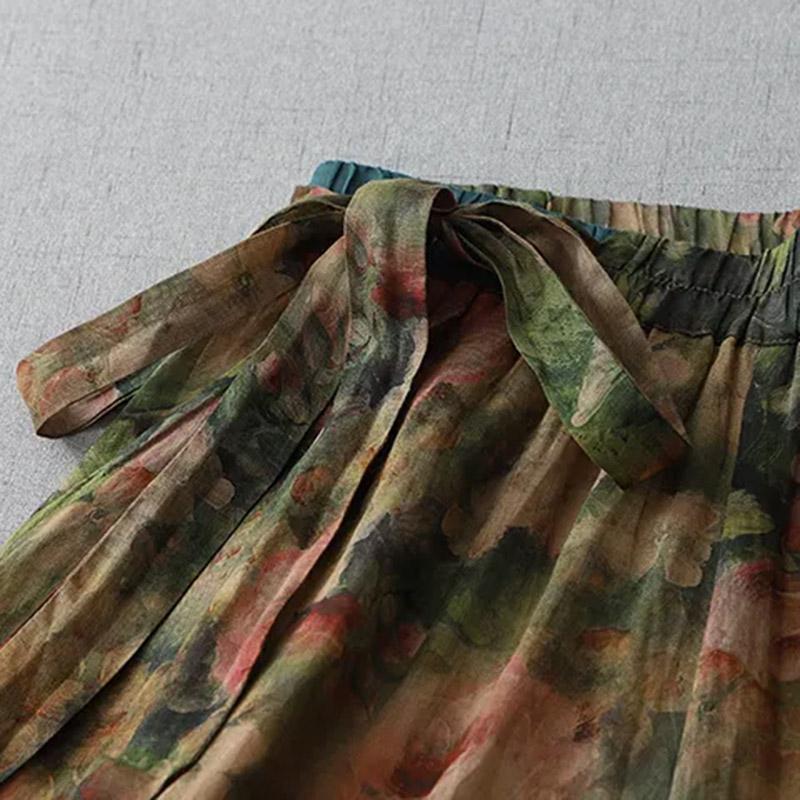 Cotton Pants Summer Women Plus Size Loose Pajama Pants Versatile Casual Retro Wide-leg Linen Pants