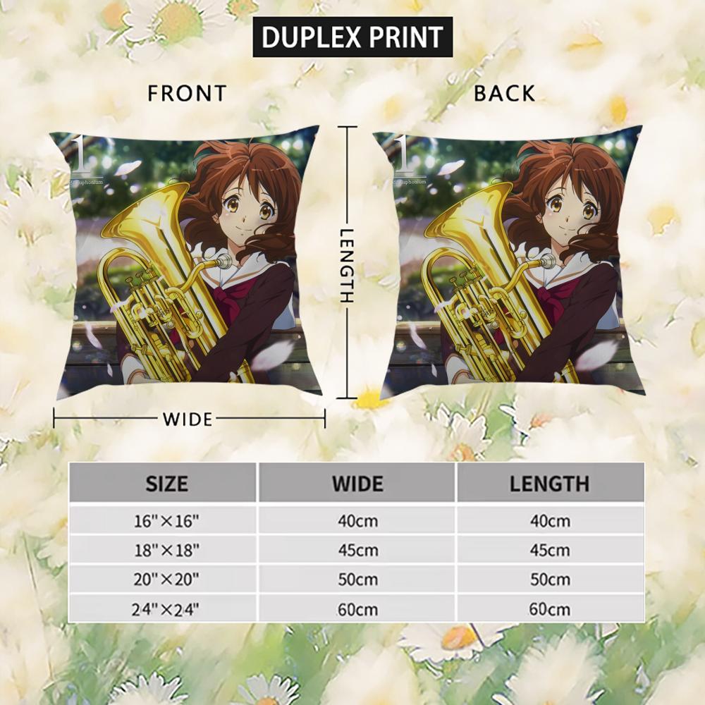 Чехол на подушку Sound Euphonium 3 для автомобиля, дивана, декоративный домашний, двусторонний принт, плюшевая квадратная декоративная подушка, чехол