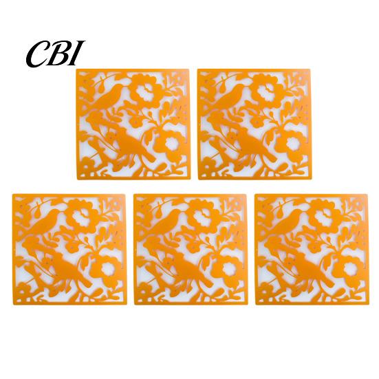 Living Room Decor Panel 5Pcs Hanging Divider Panel, Hollow Flower Butterfly Bird Wall Screen, Hummingbird Square Decorative Partition for Home Office