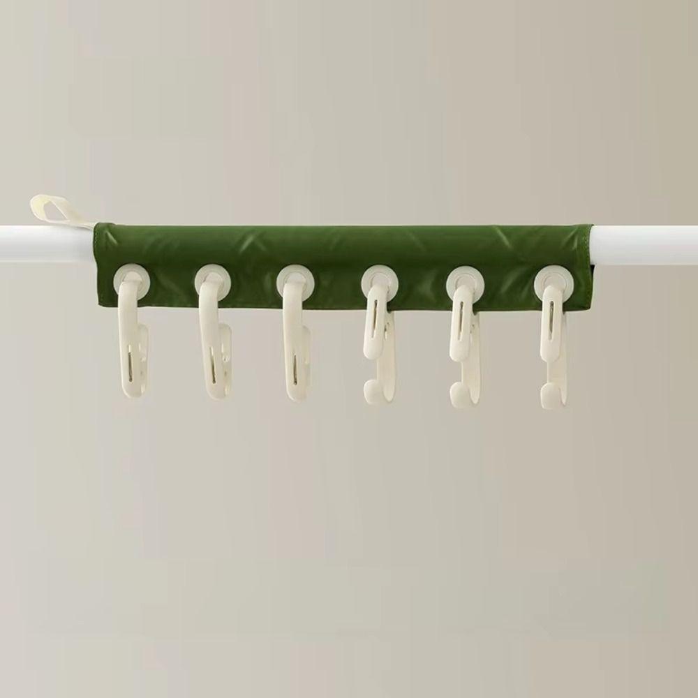 6 Holes Windproof Hanger Removable Travel Clothes Drying Rack Fabric Clothing Clip Multi-scene Use