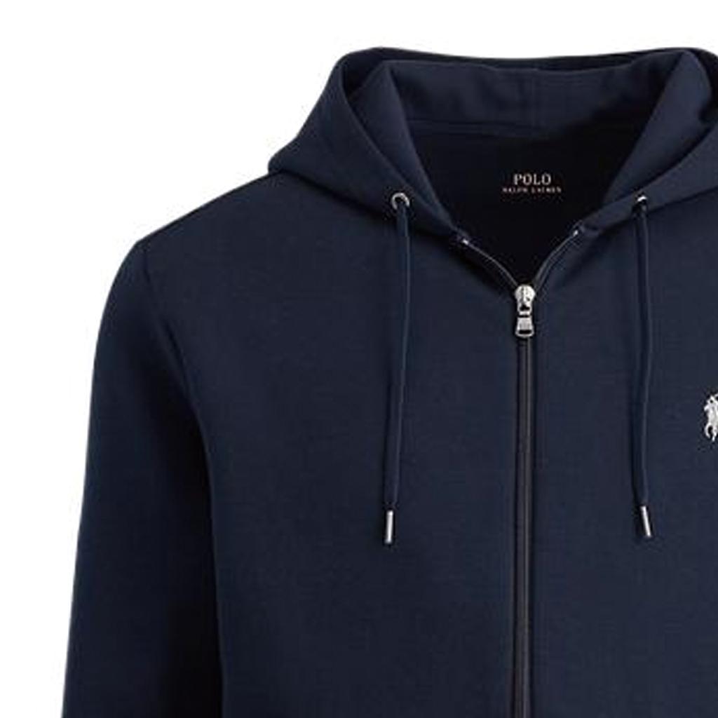 Polo Ralph Lauren FW22 однотонная мужская толстовка с капюшоном на молнии с длинным рукавом темно-синего цвета MNPOKNI16822541-410