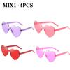 Heart-Shaped Rimless GlassesTransparent Candy ColorPlastic Frame FashionEyewear for Men WomenParty Gift UV Protection Sunglasses